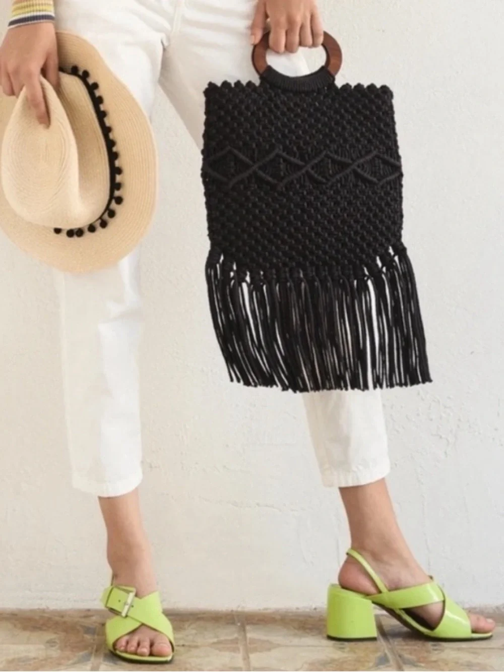 Danielle Nicole Macrame Bag in Black. New! - Picture 5 of 11